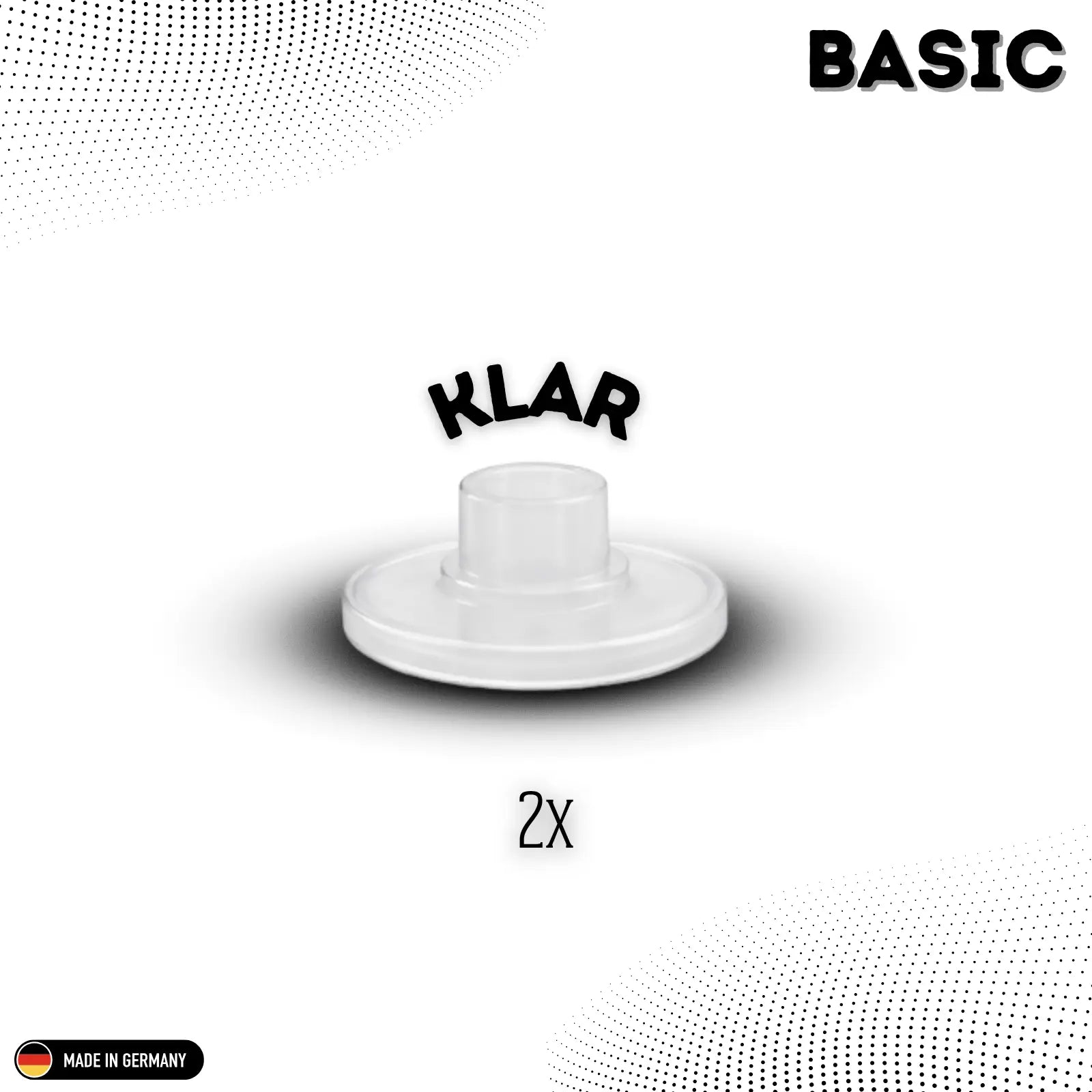 2 stickaufsaetze in transparent basic