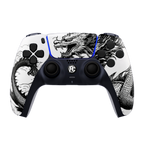 PS5 Custom Controller Black Dragon schwarze Drachen-Gravur Vorderansicht
