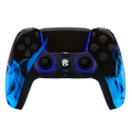 PS5 Custom Controller Blue Flame blaue Flammen LED Beleuchtung Vorderansicht