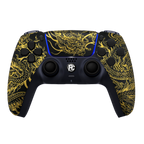 PS5 Custom Controller Gold Dragon goldene Drachen-Gravur Vorderansicht