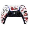 PS5 Custom Controller Red Sakura japanische Kirschblüten Vorderansicht