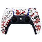 PS5 Custom Controller Red Sakura japanische Kirschblüten Vorderansicht